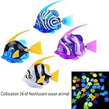 Robot Fish Toy Electric Bionic Fish with Smart Senor Diving Floating for Aquarium Pool Cute Magic Clownfish Electric Fish Fishing by Magical Imaginary(Set of 4)