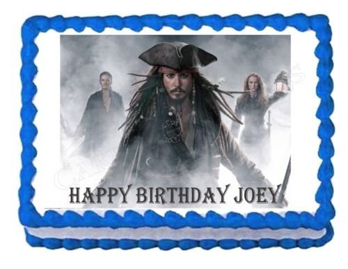 Kopykake Pirates of The Caribbean Jack Sparrow Party Edible Cake Image Cake Topper