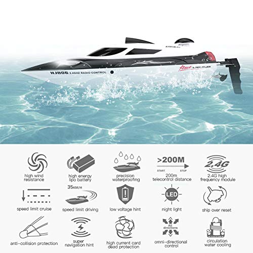 Dilwe RC Racing Boot, 2,4 GHz 4 Kanal wasserdicht RC Racing Speedboat Modell Schiff Spielzeug Geschenk f¨¹r Kinder ¨¹ber… – Bild 4