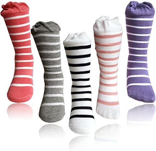 Unisex Baby Knee High Socks Toddler Warm Cotton Seamless Long Stockings 5 pairs (6-12 months)