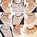 9 PCS Women's Classic Black Velvet and Black Stretch Gothic Tattoo and Black Lace Choker Collar Necklace-Length Adjustable