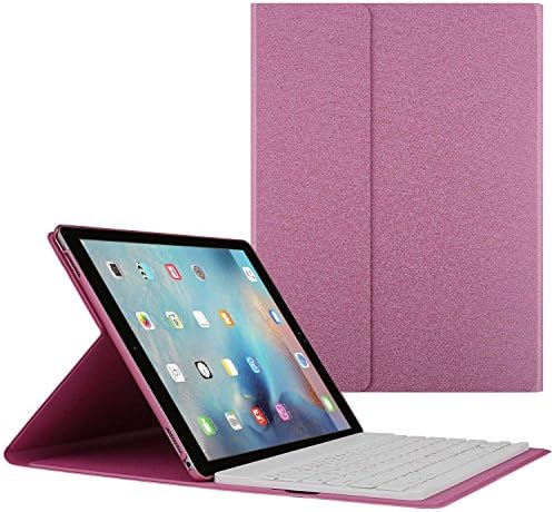 iPad Pro Keyboard,Wireless Bluetooth Keyboard Case for Apple iPad Pro 12.9 inches Wireless Bluetooth Keyboard with Tablet Stand for iOS, Android, Windows Tablets(Pink)
