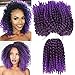 3pcs/pack Kinky Curl 8 Inch Afro Kinky Twist Hair Purple Soft Synthetic Crochet Braiding Hair Extention (Tpurple)