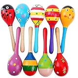 Agooding Mini Wooden Ball Musical Instruments Maracas Set of 4