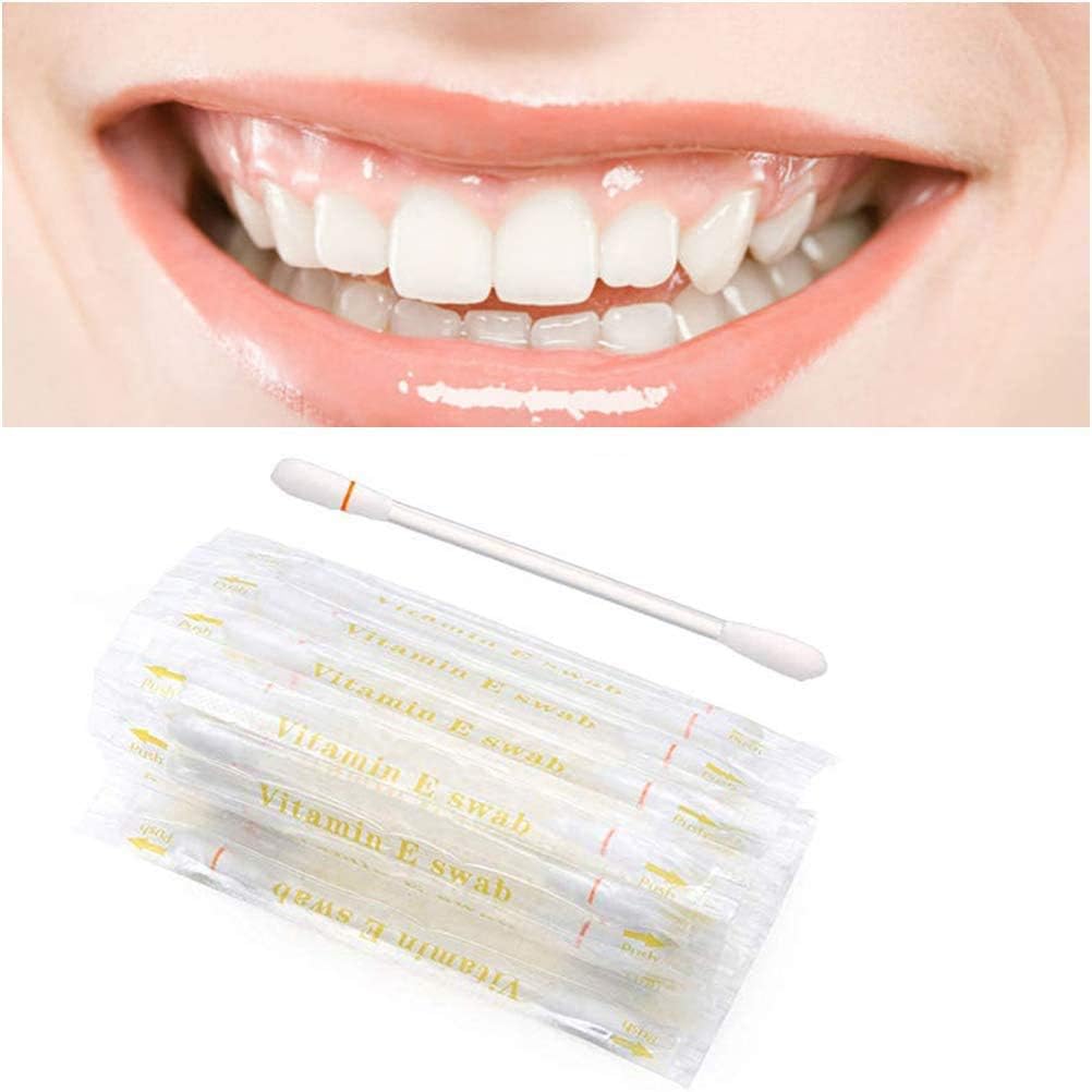 ZARQ 100Pcs Vitamin E Oil Swab Sticks Disposable VE Cotton Swabs Protect Lip Care Sticks Anti-dry Moisturizing Cotton Sticks