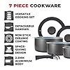 Tower Freedom T800201 7 Piece Cookware Set with Ceramic Coating, Stackable Design and Detachable Handle, Graphite…