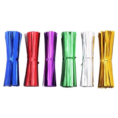 Metallic Twist Ties – 6 Colors – Twist Ties for Cello Wedding Party Candy Bag (1200pcs 4″)
