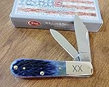 Case XX 61803 Burnt Purple Tribal Jigged Bone Handle 2 Blade Barlow