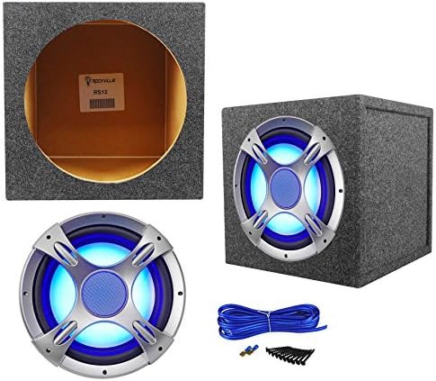NYC Acoustics NC12S4 1600w 12" Car Audio LED Subwoofer+Sealed Sub Box Enclosure
