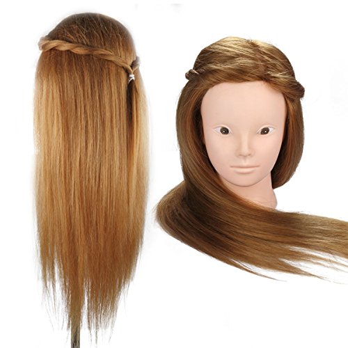 22-24 inches 80% Real Human Hair Hairdressing Cosmetology Mannequin Manikin Training Head - Diana