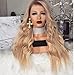 DLME 180 Density Glueless Wavy Wig 24Inch Synthetic Ombre Honey Blonde Lace Front Wigs for Women Heat Resistant (24)