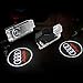 AMINEY 2 Pcs Door Light Car Vehicle Ghost LED Courtesy Welcome Logo Light Lamp Shadow Projector For AUDI, Easy Installation ...