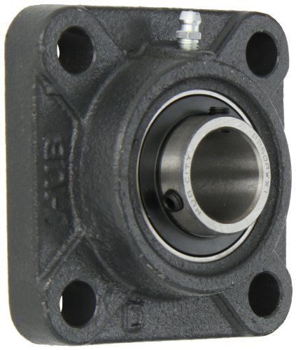 Hub City FB250DRWX1 Flange Block Mounted Bearing, 4 Bolt, Normal Duty, Relube, Setscrew Locking Collar, Wide Inner Race, Ductile Housing, 1" Bore, 1.523" Length Through Bore, 2.75" Mounting Hole Spacing