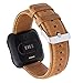 KADES Compatible for Fitbit Versa Band, Classic Genuine Leather Strap with Quick Release Pin Compatible for Fitbit Versa Smart Watch, 5.5