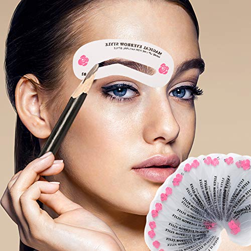 48 pcs Eyebrow Grooming Stencils Eyebrow Stencil Card Kit Brow Stencil Ruler Shaping Template for DIY Grooming Tools - Thumbnail 4