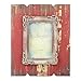 Stonebriar Distressed Wood Photo Frame with Vintage Decorative Trim, 4 by 6-Inch, Worn Red