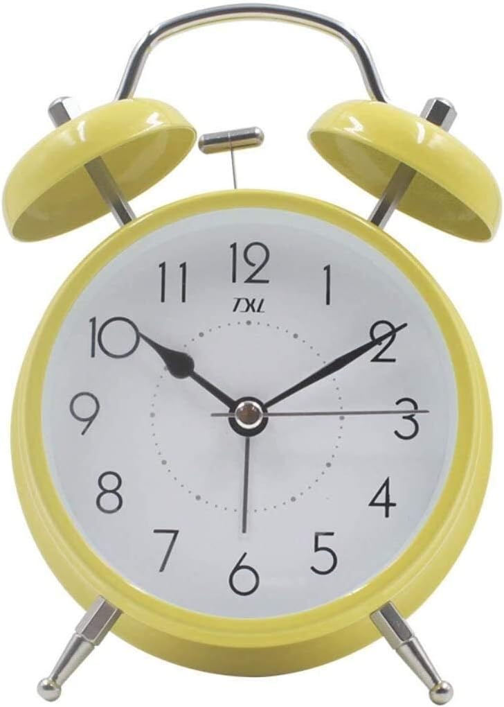 Zyyqt Alarm Clock Mini Nightstand Clock Table Without Delay With Backlight Battery Travel Alarm Double Alarm Clock And Round Bells Color Yellow Amazon Co Uk Kitchen Home