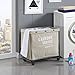 Danya B. Army Canvas Laundry Hamper on Wheels, Canvas Laundry Bag, Laundry Basket with Wheels
