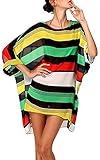 Chalier Womens Striped Swimwear Cover ups Bikini Swim Beachwear Swimsuit Cover Up