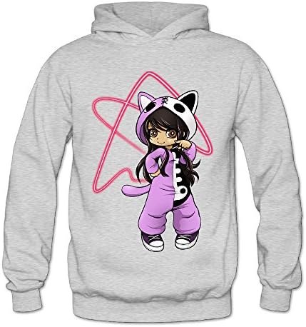 PRUSI Women's Aphmau Gaming 4 Hoodies Sweatshirt Size XXL US Ash