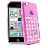 iPhone 5C Case, MagicMobile Ultra Slim Fit Case for iPhone 5C Transparent Holes Design Soft Flexible TPU Gel Rubber Protective Case for iPhone 5C [Light Pink]