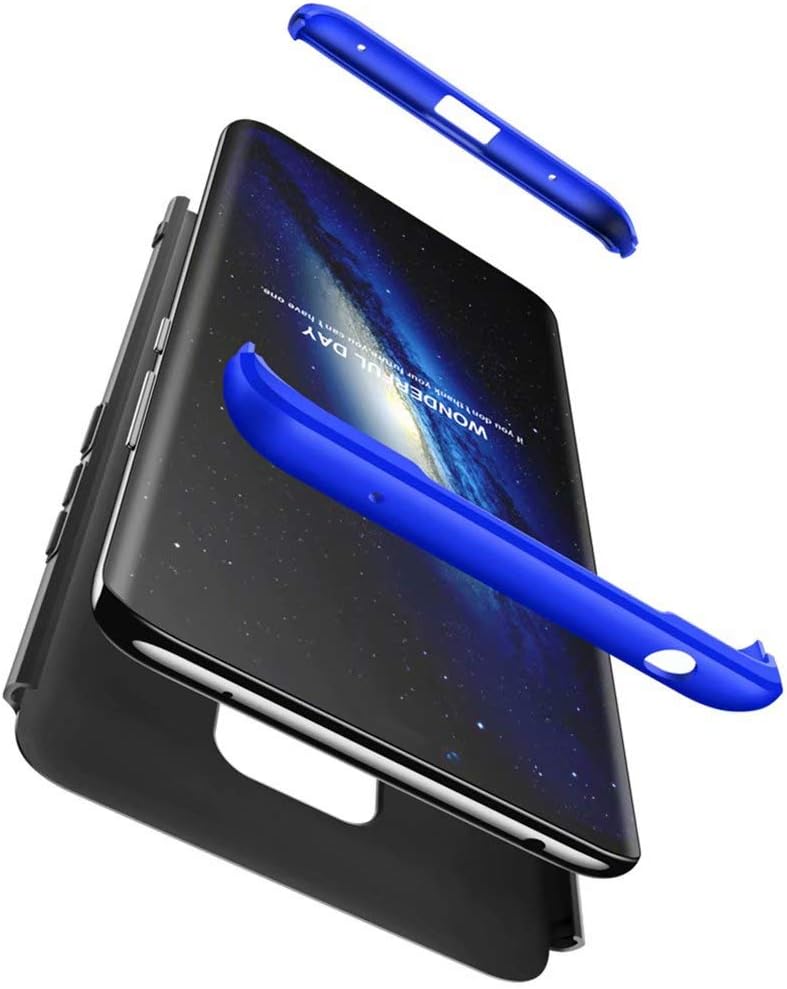 Qsdd Replacement for Huawei Mate 20 Pro 360°Protection 3 in 1 Case+1*Ultra-Thin Soft Screen Protector TPU Bumper Shockproof Scratch-resistant Hard PC Siliconea cover-Blue and Black