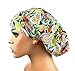 Women’s Surgical Scrub Hat Nurse Ponytail Adjustable Euro Bouffant Spring Paisley DK Scrub Hats