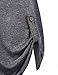 Nomorer Women's Scoop Neck Pleated Front Rolled Up Sides By Button Tops