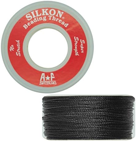 Silkon Bead Stringing Cord Size #4 Onyx Black - 20 Yard Spool. Made in Switzerland