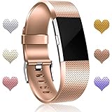 Wepro For Fitbit Charge 2 Bands, Replacement Accessories Bracelet Strap with Newest Colors for Fitbit Charge 2 HR, Rose Gold, Small