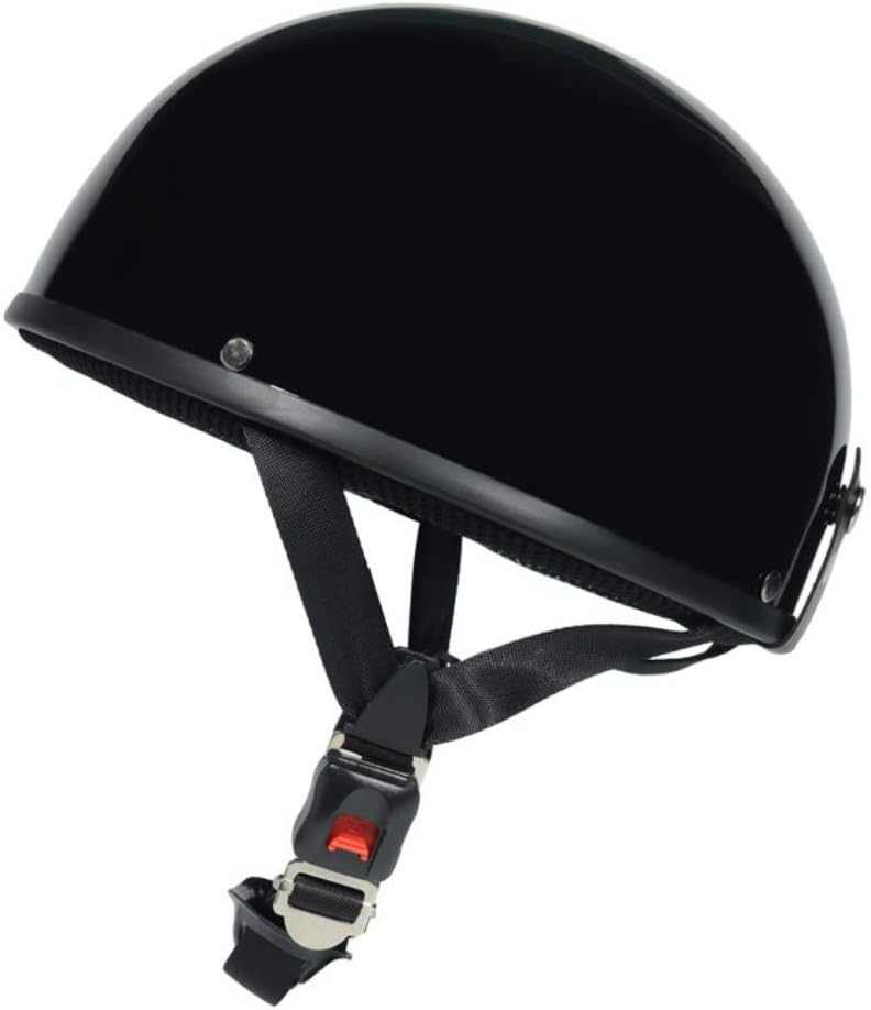 Motorcycle Half Face Helmet Inicio DOT German Style Open Face Cruiser Chopper Bike Bicycle Skull Cap Helmet Black
