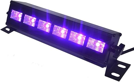 Barra de Luz LED UV, Indmird Luces Negras con 3W x 6 LED Proyector ...