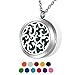 HOUSWEETY Aromatherapy Essential Oil Diffuser Necklace-Stainless Steel Locket Pendant,11 Refill Pads(Non-engraving)