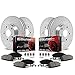 Power Stop K2422 Front and Rear Z23 Carbon Fiber Brake Pads with Drilled and Slotted Brake Rotors Kit For 2003 2004 2005 2006 2007 2008 2009 Toyota 4Runner Lexus GX470