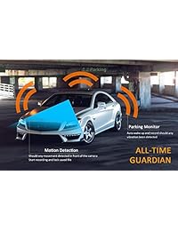SHISHUO Cámara de salpicadero delantera y trasera   Pantalla grande de 4 pulgadas 1080P HD IPS con tarjeta micro SD de 16 GB, sensor G, detección de movimiento, compensación LED, control de estacionamiento