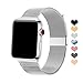 Letuboner Compatible for Apple Watch Band 38mm 40mm 42mm 44mm,Wristband Mesh Loop with Adjustable Magnetic Closure Replacement Bands for iWatch Series 1/2/3/4 (Silver, 38mm/40mm)