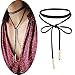 WaMLFac Alloy & Faux Leather Handmade Long Elastic Tassel Necklace, Black, 63-Inch