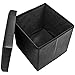 Sorbus Storage Ottoman Bench, Folding Cube Ottoman, Great for Hassock, Foot Stool, Seat, Coffee Table, Storage Chest, and More Contemporary, Faux Leather (Black)