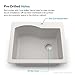 KRAUS KGD-441 Quarza 25-inch Dual Mount Single Bowl Granite Kitchen Sink in White