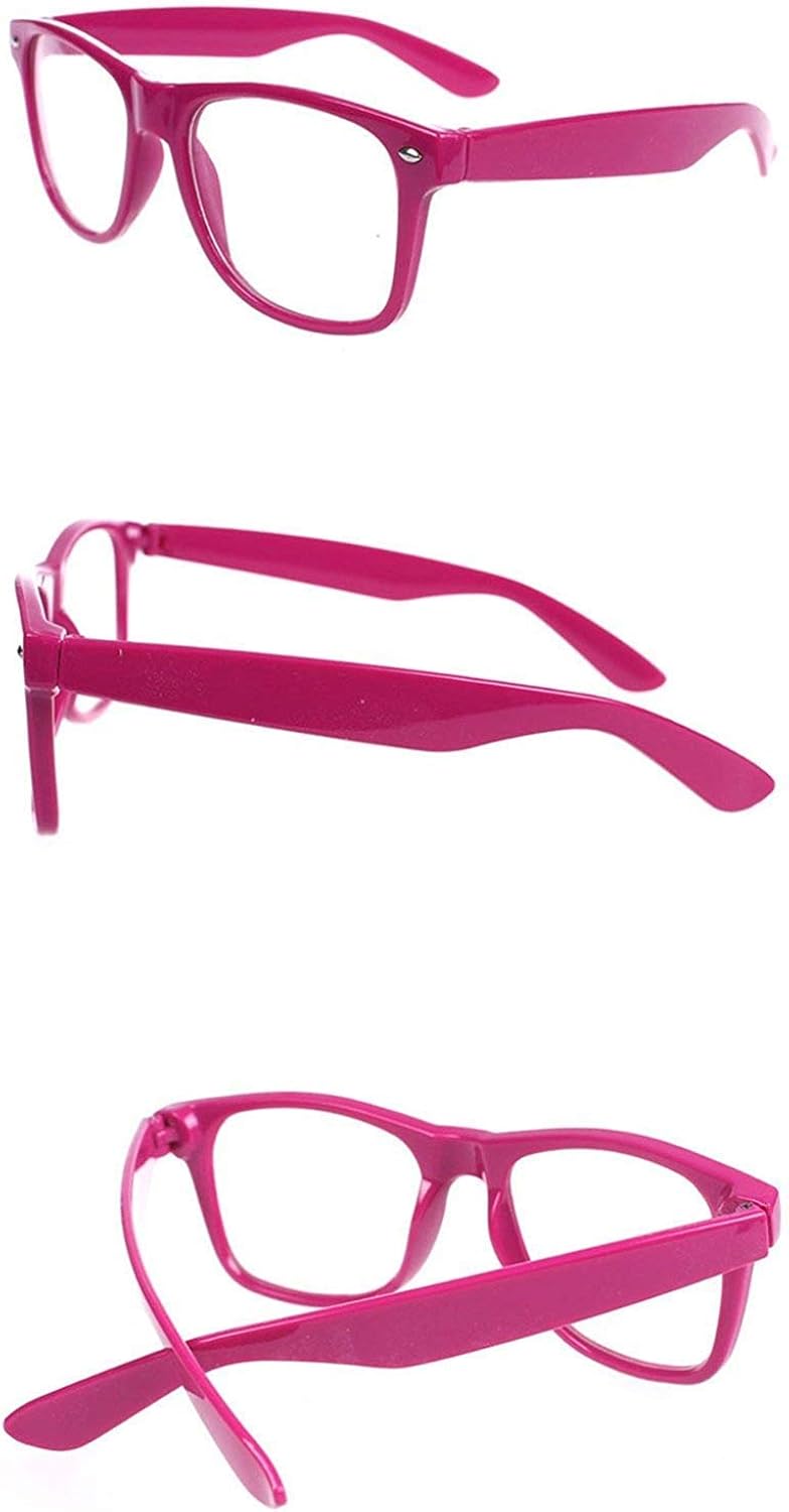 FancyG Classic Retro Fashion Style Clear Lenses Glasses Frame Eyewear - Orange: Clothing