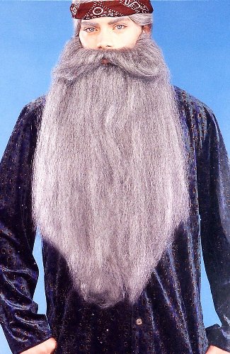 Duck Hunter 18" Facial Hair Accessory Grey Beard Moustache