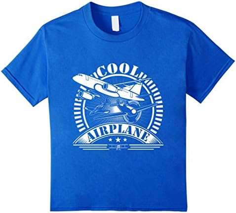 Kids Cool Airplane T-shirt For Boys Girls Kids Youth Children 10 Royal Blue