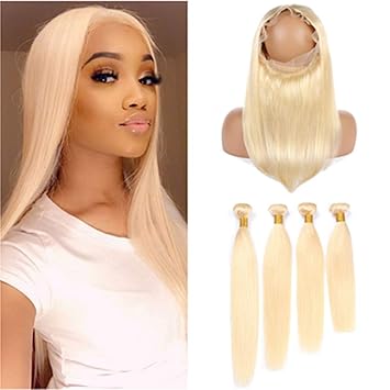 Blonde 360 frontal with bundles Clearance