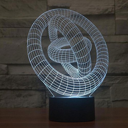 Loveboat 3D Glow LED Optical Illusion Lamp - 7 Color Changing Night Light, Rechargeable Art Sculpture