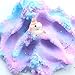GoodGoodStudy--Blue and Pink Cloud Slime with a Unicorn Toy, Non-Sticky Floam Slime Stress Relief Toy Scented DIY Putty Sludge Toy for Girls and Boys(150ml)