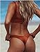 NAFLEAP Women's Push up Sexy Brazilian Bra Top Triangle Bikini Thong Sets 2 Pieces Swimsuit,Orange,XS