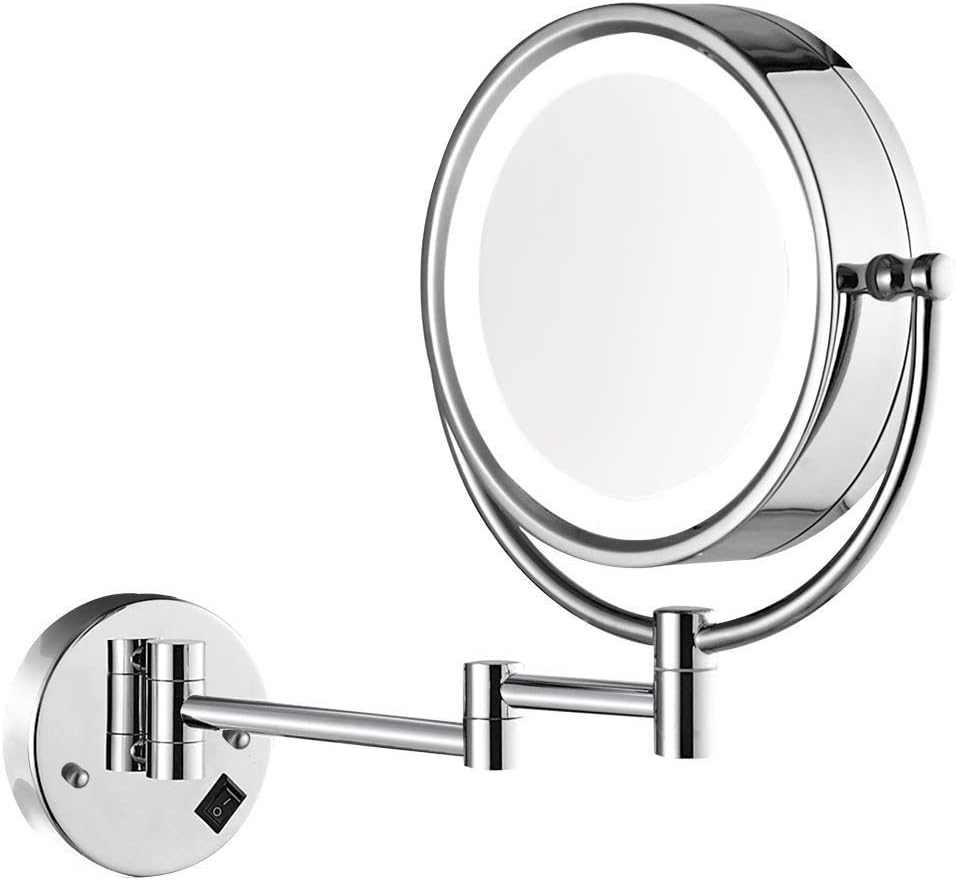YANG Wall Mounted Makeup Mirror LED Lighted Double Sided