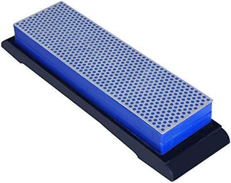 Ansen Tools Grit Sharp ASN-4406 8-5/8 -Inch Double-Sided Diamond Whetstone Sharpener Medium/Fine with Non-Skid Rubber Base