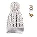 Super Warm Winter Thick Slouchy Snappy Knit Beanie Cap Hat (Grey)