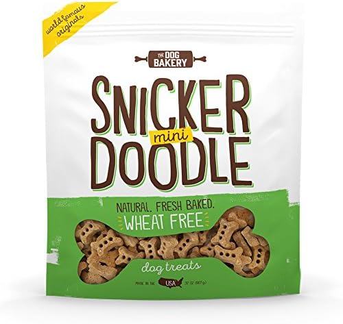 The Dog Bakery Wheat Free Bones Natural Made in The USA Healthy Dogs Treat Biscuits Bone Treats Small Mini Great for Training Limited Ingredients Crunchy (Snickerdoodle, 2 LB Bag, Mini Size Bones)